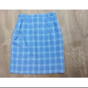 Vintage Jose de Wolff blue checkered pencil skirt